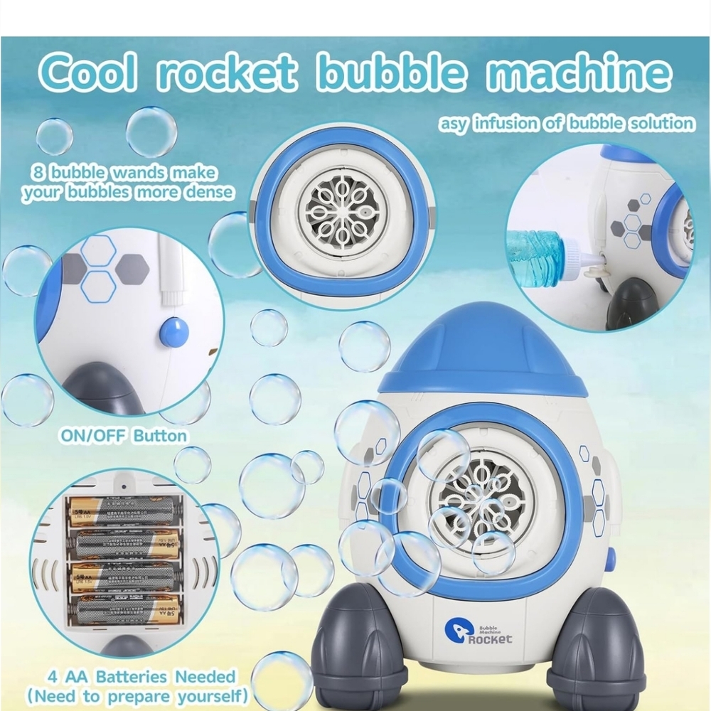 Bubbles Machine for Kids Toddlers Age3-5 Years Old Birthday Easter Gift